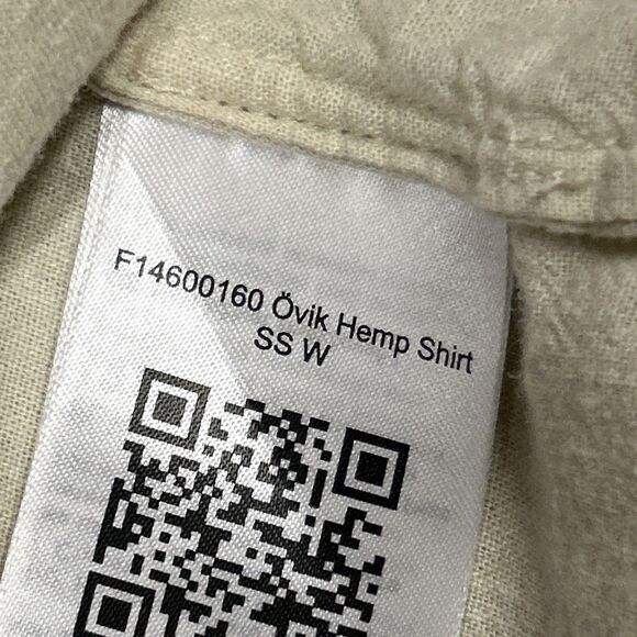 Fjallraven Shirt Womens Large Övik Hemp Beige Button Down Short Sleeve - Picture 4 of 8